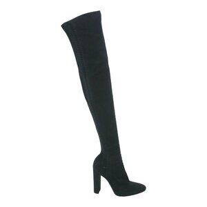 Gianvito Rossi Stretch Knit Over the Knee Block Heel Boots